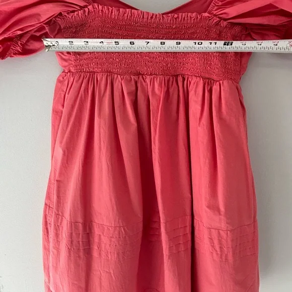 English Factory Pleated Balloon Sleeve Babydoll Dress Pink Size Small - Picture 5 of 8